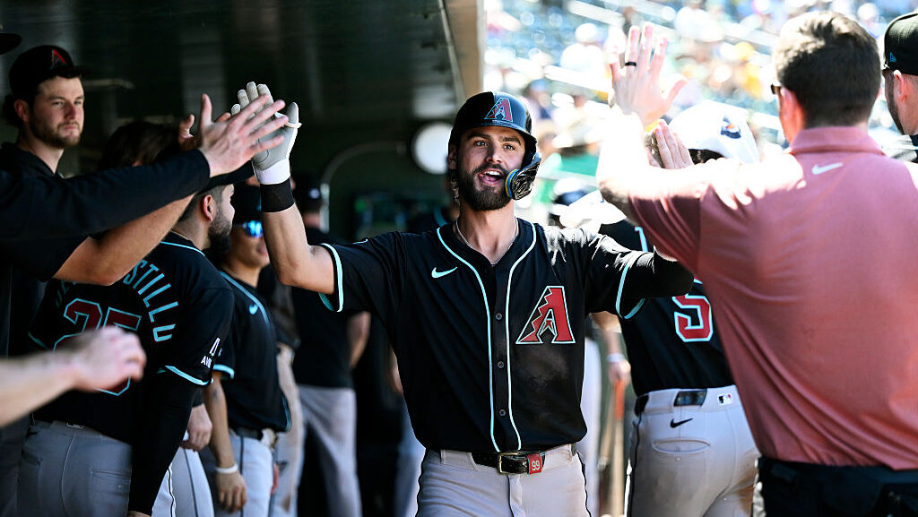 Blaze Alexander #9 of the Arizona Diamondbacks...
