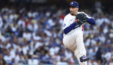 LOS ANGELES, CA - SEPTEMBER 30: Blake Snell #7 of the Los Angeles Dodgers pitches in the first inning during Game One of the National League Wild Card Series between the Cincinnati Reds and the Los Angeles Dodgers at Dodger Stadium on Tuesday, September 30, 2025 in Los Angeles, California. (Photo by Katelyn Mulcahy/MLB Photos via Getty Images)
