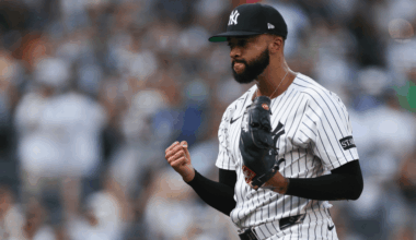 Yankees reliever Devin Williams delivers a pitch during a game at Yankee Stadium. The two-time All-Star, coming off a down season, is drawing free agent interest from the Miami Marlins, who are seeking a proven closer for 2026.
