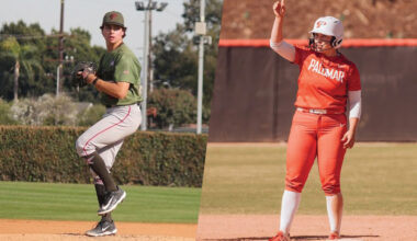 Palomar College baseball player Ian Mouwad and Softball player Breanna Lutz