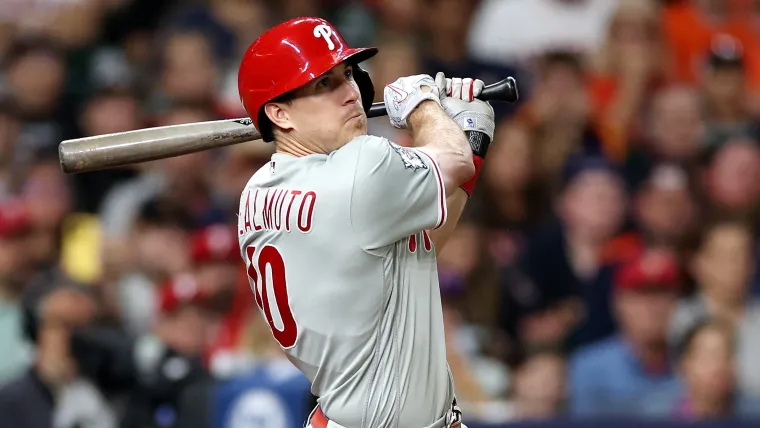 Phillies' J.T. Realmuto makes MLB playoff history with hit off Shohei Ohtani image