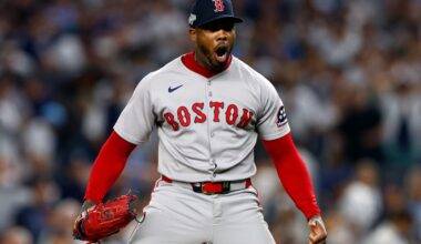 Aroldis Chapman spent parts of seven seasons with the Red Sox.