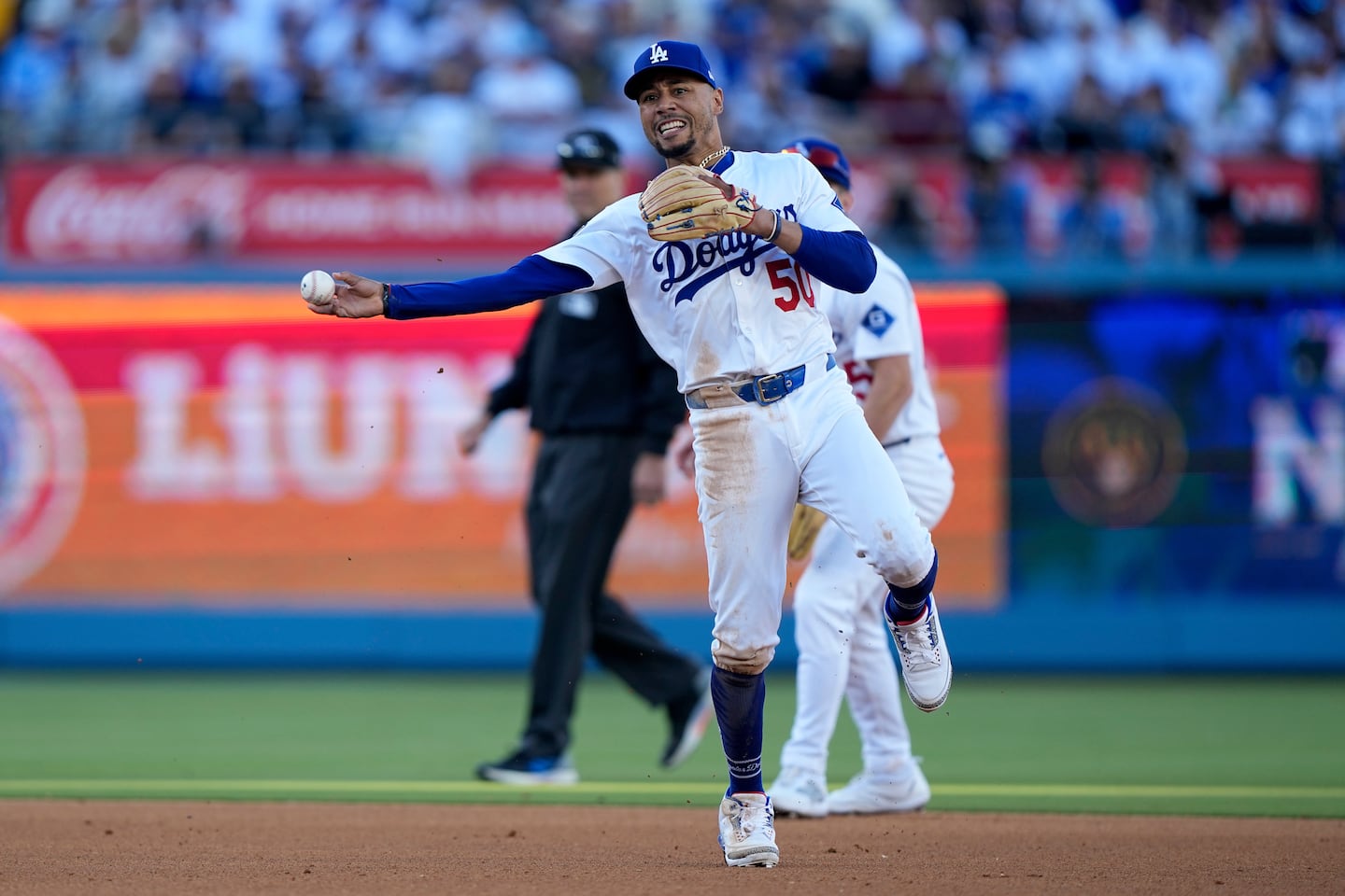 Making accurate throws from shortstop, a problem for Mookie Betts as a Red Sox minor leaguer, hasn't been an issue with the Dodgers.