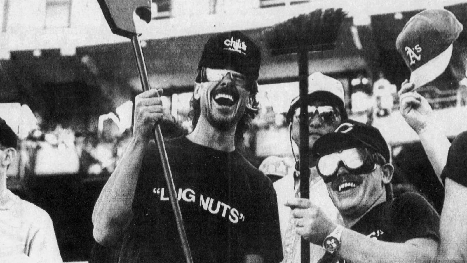 Fans brought out the brooms when the Cincinnati Reds swept the Oakland Athletics in the 1990 World Series. DAYTON DAILY NEWS ARCHIVES