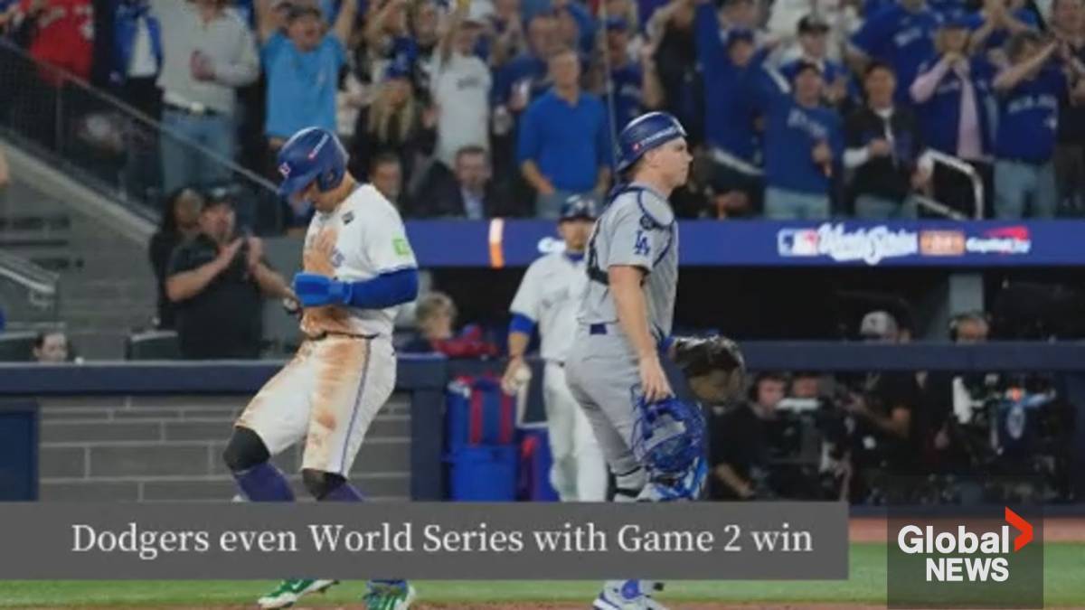 Click to play video: 'Dodgers even World Series with Game 2 win'