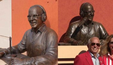 Statue honoring Reds icon Marty Brennaman damaged nearly two months after its unveiling