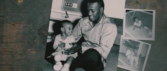 Roberto Clemente with Son Clemente Jr. - Courtesy of Clemente Film Ltd