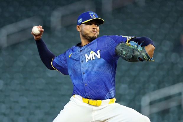 Taj Bradley #26 of the Minnesota Twins delivers a pitch against the Chicago White Sox in the first inning at Target Field on Sept. 04, 2025 in Minneapolis, Minnesota. (Photo by David Berding/Getty Images)