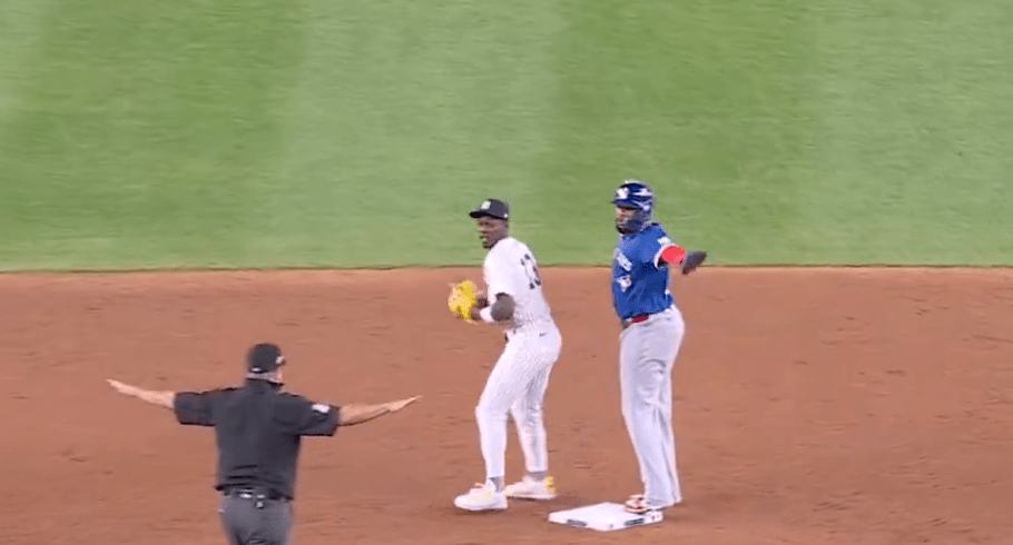 By the time Chisholm threw home, the Blue Jays had a run.