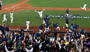 Seattle Mariners 15th inning ALDS walkoff celebration Detroit Tigers 2025...