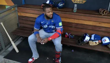 Blue Jays’ Vladimir Guerrero Jr. in midst of hitting postseason never done in history of baseball image