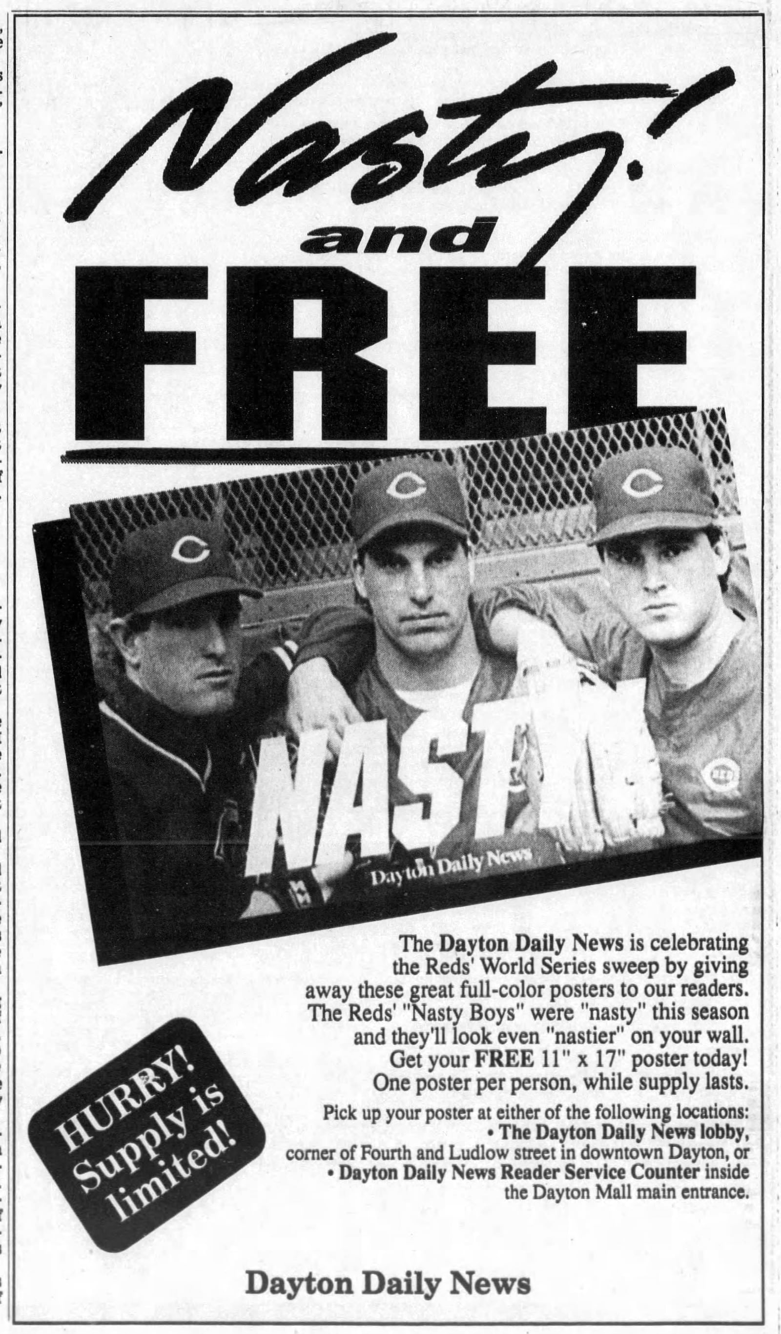 Following the World Series, advertisements for Cincinnati Reds related items filled full pages in the Dayton Daily News. DAYTON DAILY NEWS ARCHIVES