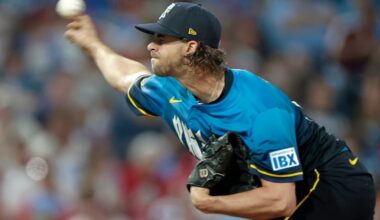 Phils Aaron Nola pitches in the second inning of the Minnesota Twins vs. Philadelphia Phillies Major League Baseball game at Citizens Bank Park in Philadelphia on Friday, September 26, 2025.