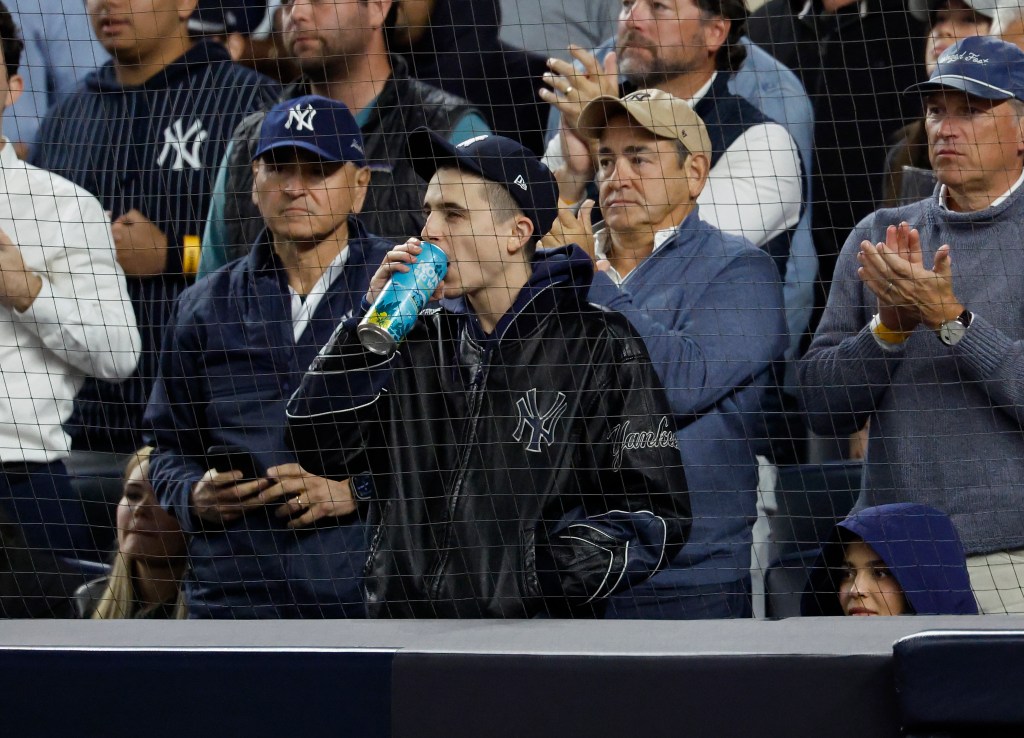Kylie Jenner and Timothée Chalamet at the New York Yankees vs Toronto Blue Jays game.
