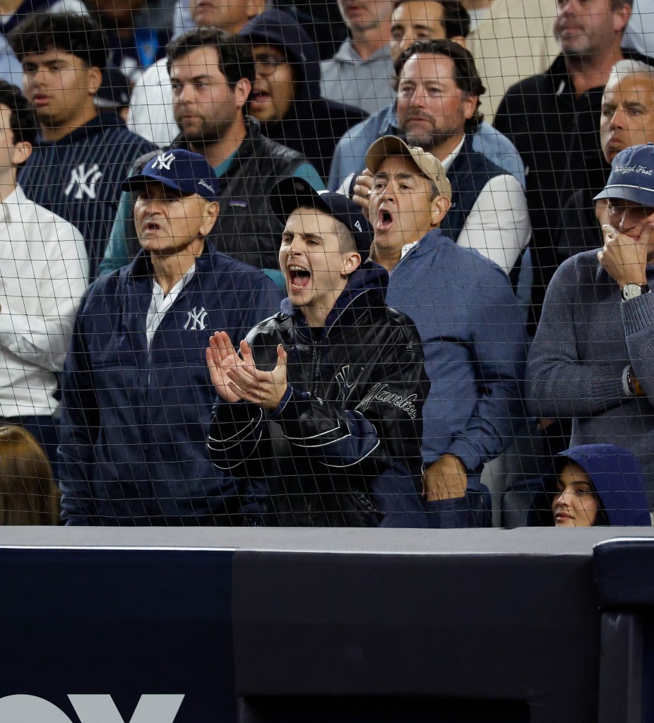 Kylie Jenner and Timothée Chalamet at the New York Yankees vs Toronto Blue Jays game.