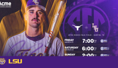 Tigers Open SEC Series vs. Texas at 7 p.m. CT Friday in Austin – LSU