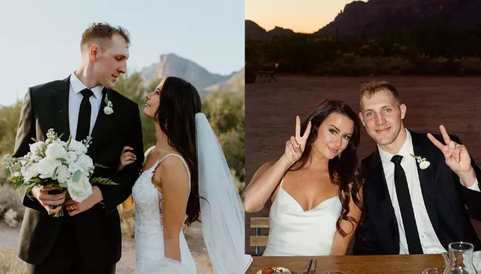 Garrett Crochet and Rachel Crochet's love story: Met in college, proposal at their first apartment, engagement, and a dreamy outdoor wedding