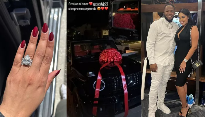Toronto Blue Jays first baseman, Vladimir Guerrero Jr., gifted a six-figure luxury car and an almond-cut diamond wedding ring to his wife, Nathalie Guerrero