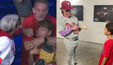 Young Phillies fan caught in viral confrontation — ends up with Marlins gift bag and signed Harrison Bader bat