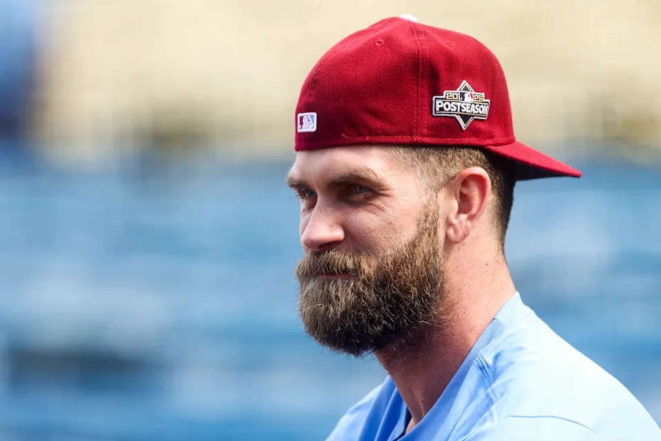 Bryce Harper has six more years on a 13-year, $330 million contract he signed in 2019. (Photo by Katelyn Mulcahy/MLB Photos via Getty Images)