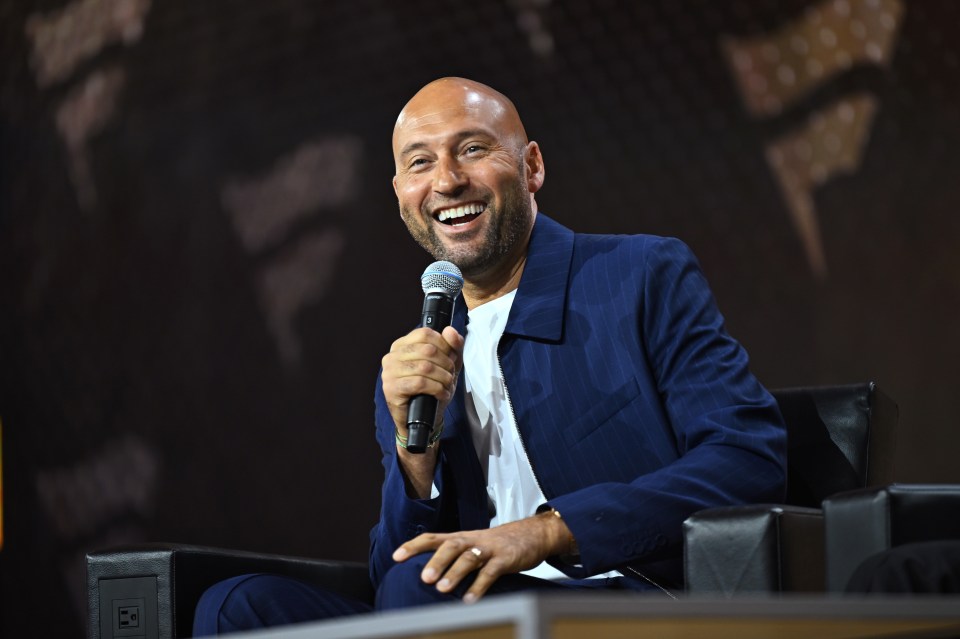 Derek Jeter speaks onstage at the Fanatics Fest NYC 2024