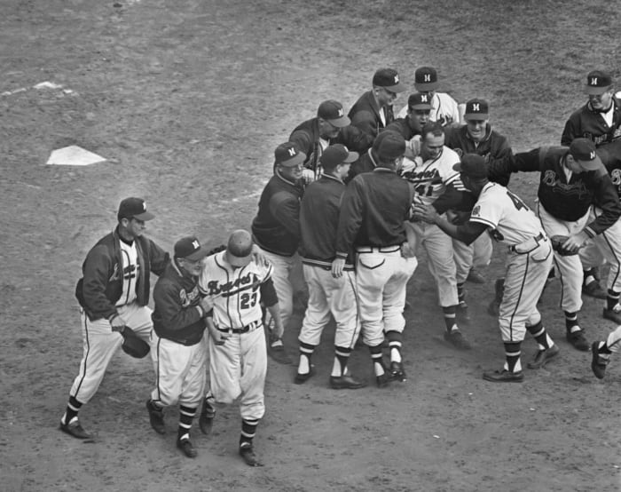 Eddie Mathews, Milwaukee Braves, Game 4 (1957)