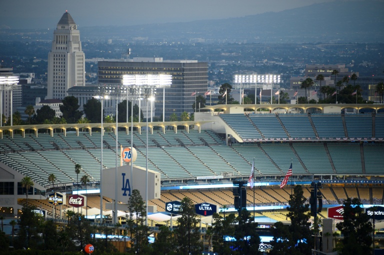 A view of Dodgers Stadium in Los Angeles