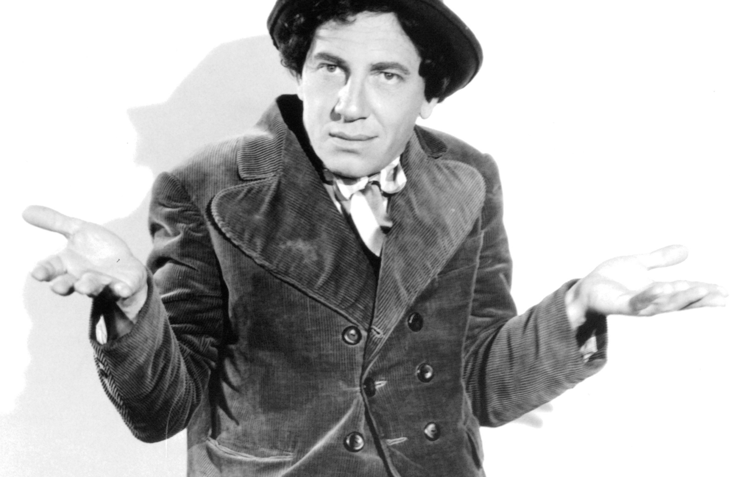 Chico Marx on set from the film ‘A Night At The Opera’, 1935.