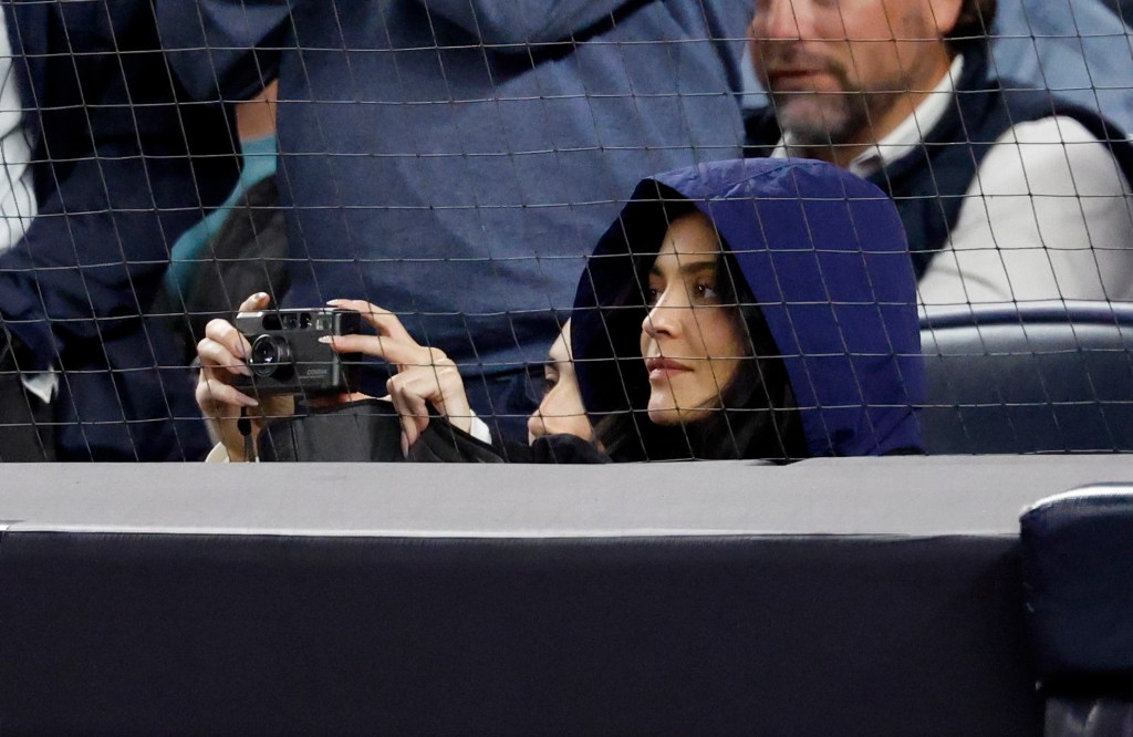 Kylie Jenner and Timothée Chalamet at the New York Yankees vs Toronto Blue Jays game.