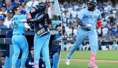 Blue Jays start World Series Game 5 with back-to-back home runs