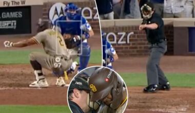 Padres beside themselves after controversial strikeout call