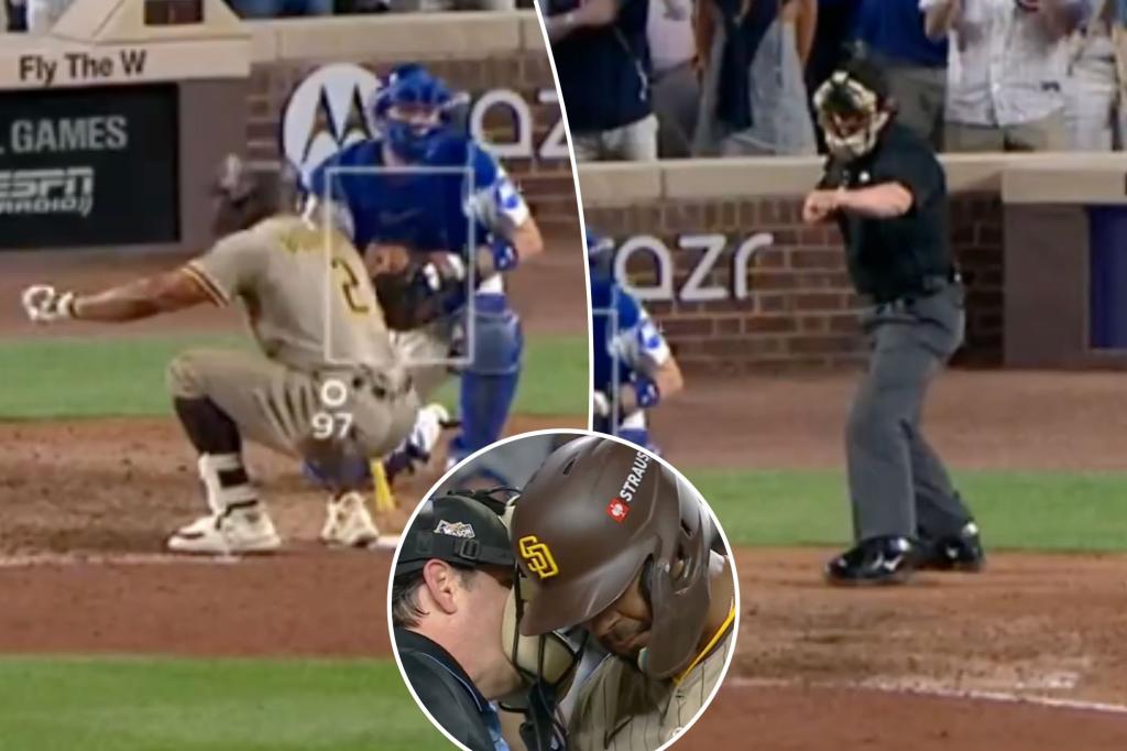 Padres beside themselves after controversial strikeout call