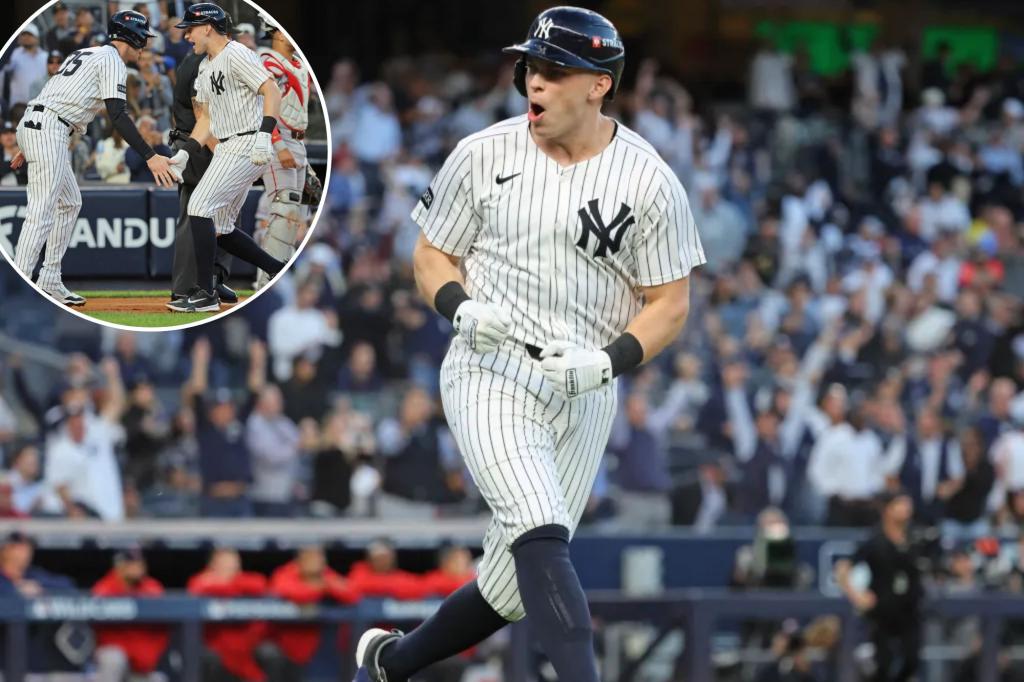 Ben Rice sets Yankees tone with first-pitch Game 2 homer in playoff debut