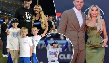 Freddie Freeman's wife reacts to Dodgers' Game 2 World Series win