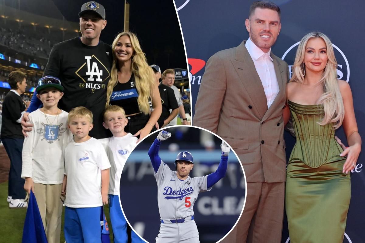 Freddie Freeman's wife reacts to Dodgers' Game 2 World Series win