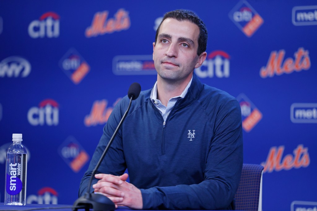 David Stearns speaks to the media on Sept. 29, 2025. 