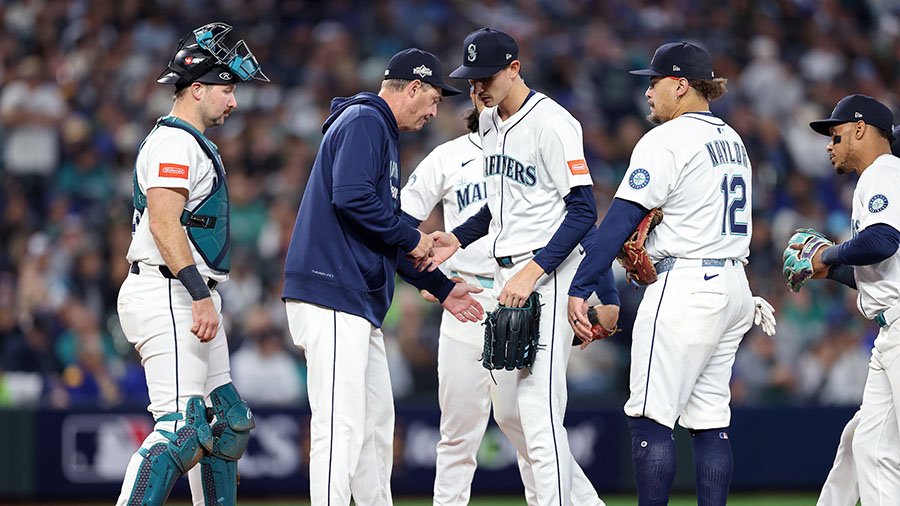 Seattle Mariners ALCS Game 7 George Kirby Dan Wilson...