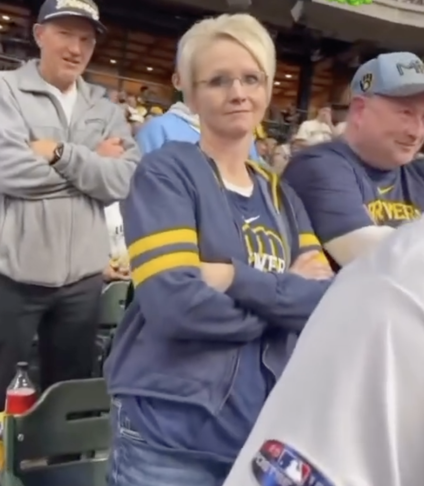 Shannon Kobylarczyk at a Milwaukee Brewers game.