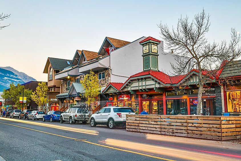 The streets of downtown Canmore, Alberta, Canada. Image credit i viewfinder via Shutterstock