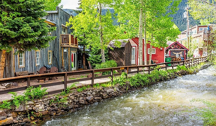 Coal Creek River with vintage mountain architecture in Crested Butte, Colorado. Image credit Kristi Blokhin via Shutterstock