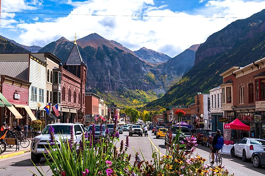 The picturesque Colorado Avenue in Telluride, Colorado. Editorial credit: Michael Vi / Shutterstock.com.