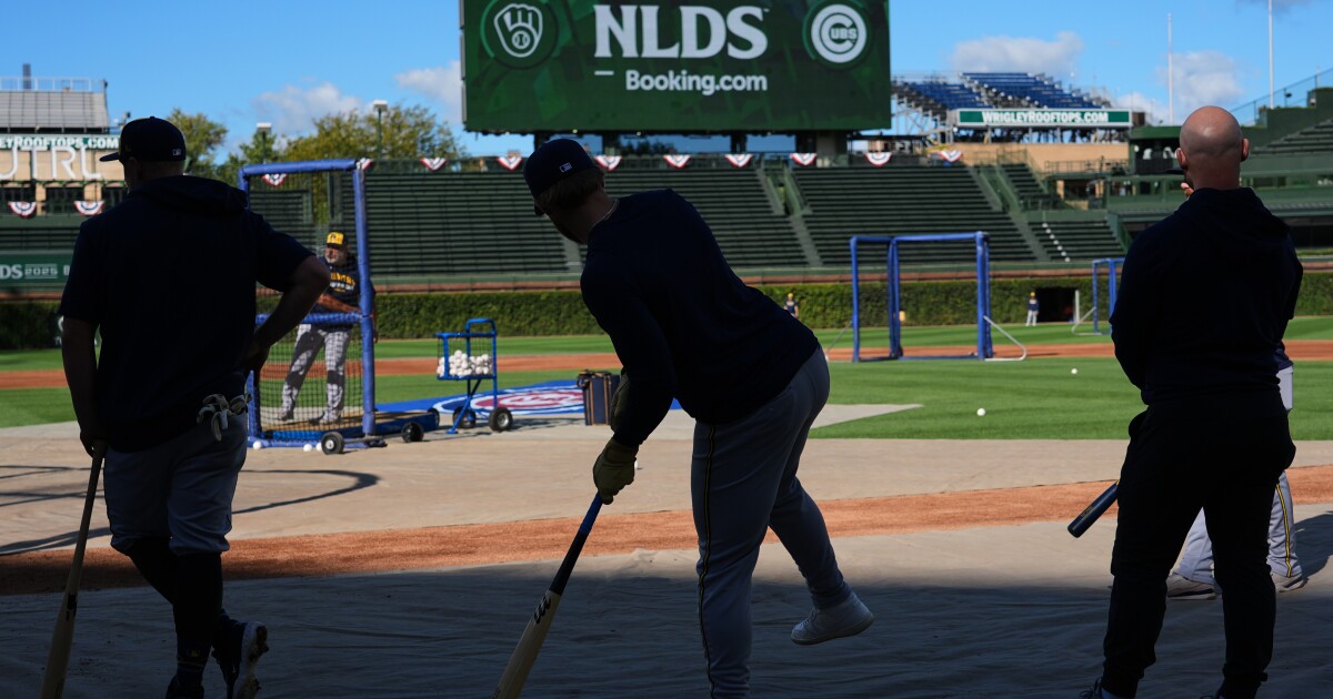 Brewers one win from NLCS after dominant home wins; head to Wrigley for Game 3