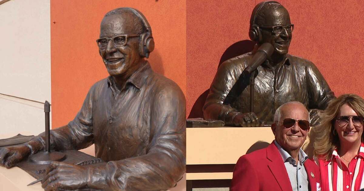 Statue honoring Reds icon Marty Brennaman damaged