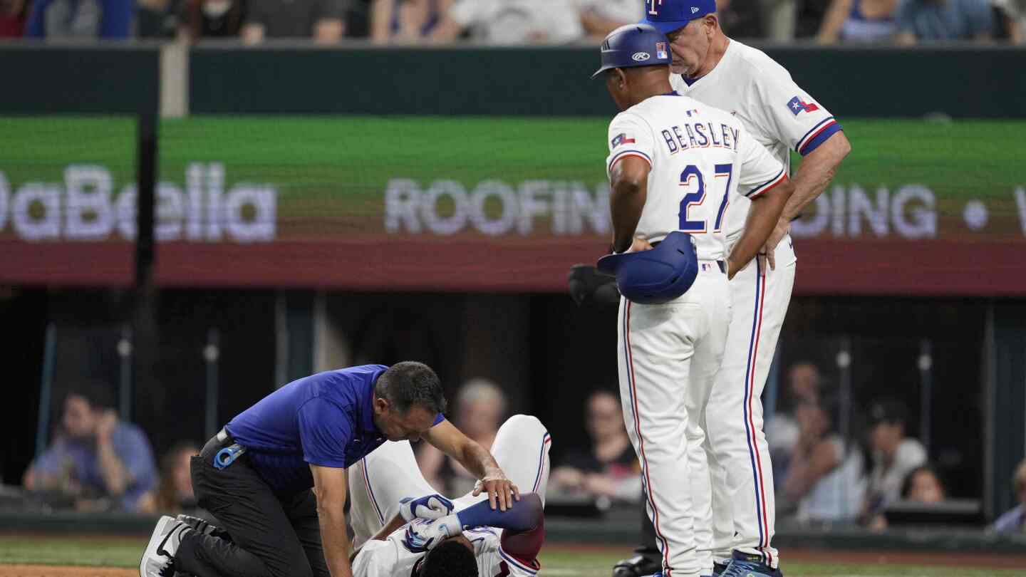 Marcus Semien hit in helmet early, stays in and has walk-off hit in 10th for Rangers vs. Braves