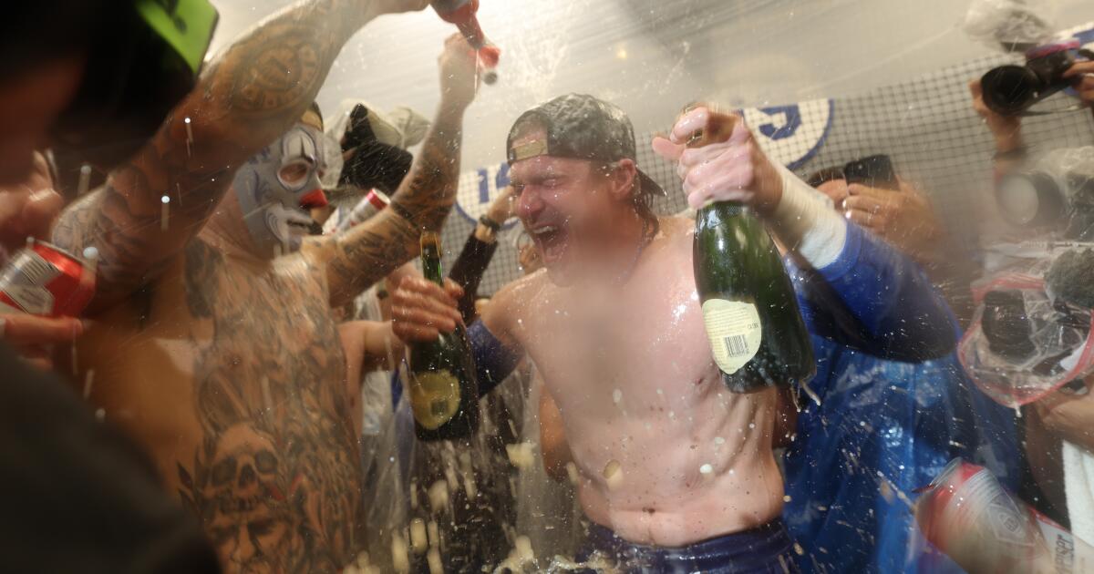 Another champagne celebration for the Dodgers, who still want one more