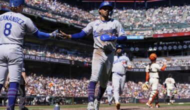 Another offensive outburst carries Dodgers to series win over Giants