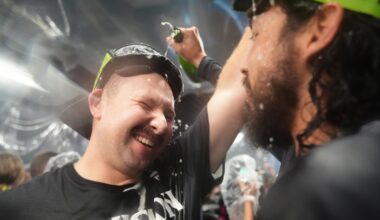 Mariners win AL West for 1st time in 24 years as Raleigh reaches 60 homers in 9-2 win over Rockies