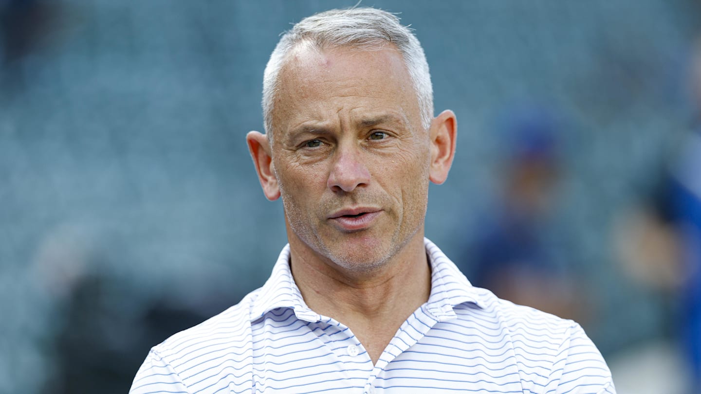 Jul 3, 2025; Chicago, Illinois, USA; Chicago Cubs president of baseball operations Jed Hoyer speaks before a baseball game between the Chicago Cubs and Cleveland Guardians at Wrigley Field. Mandatory Credit: Kamil Krzaczynski-Imagn Images