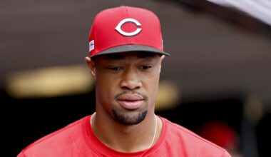 Cincinnati Reds outfielder Will Benson (30) in the dugout