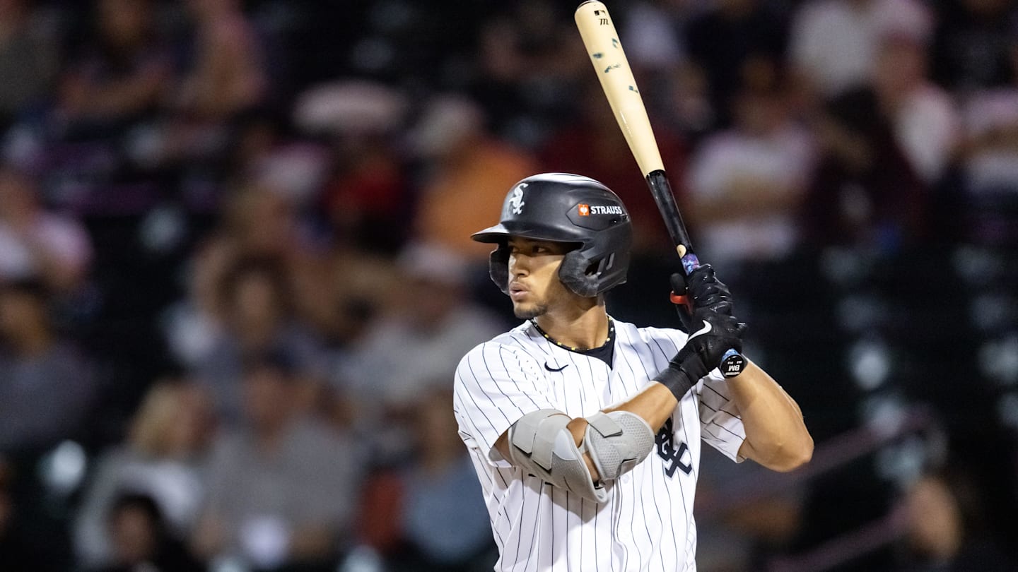 Nov 9, 2025; Mesa, AZ, USA; Chicago White Sox outfielder Braden Montgomery during the Arizona Fall League Fall Stars Game at Sloan Park. Mandatory Credit: Mark J. Rebilas-Imagn Images